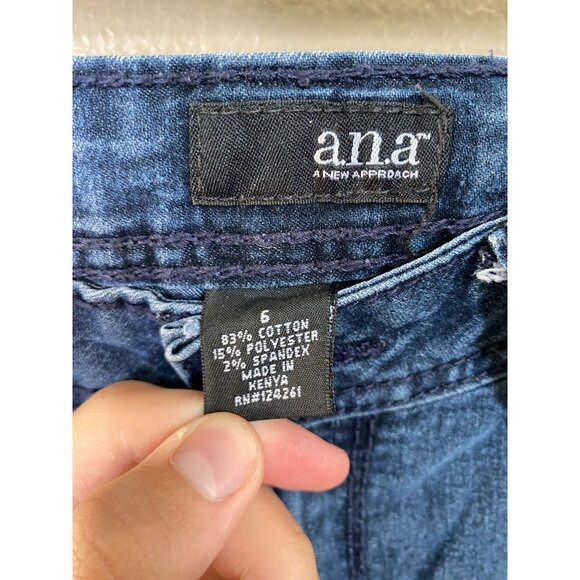 A.N.A. A New Approach Womens Bootcut Jeans Size 6 Mid-Rise Blue Denim Stretch - Picture 3 of 7